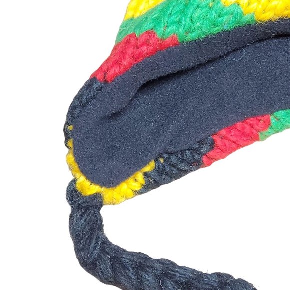 Wool Hat Monkey Design One Size Red/Green/Black - Picture 5 of 6